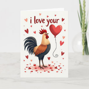 I Love You Rooster Card