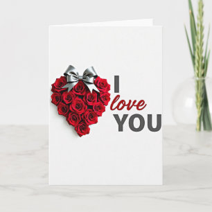 I Love You Rose Heart Card