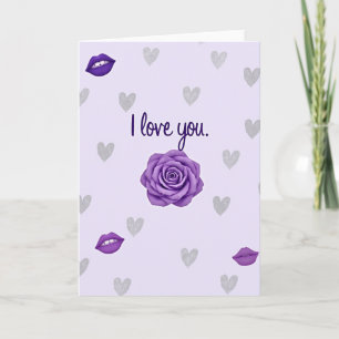I Love You Rose Lips Art Card