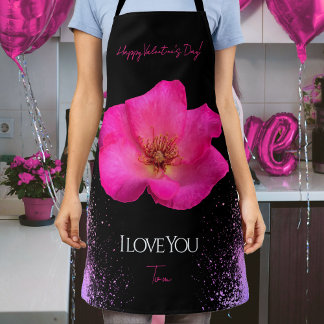 I Love You - Rose -Valentines Personalized Trendy  Apron