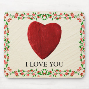 I Love You Rosenframe Mouse Mat