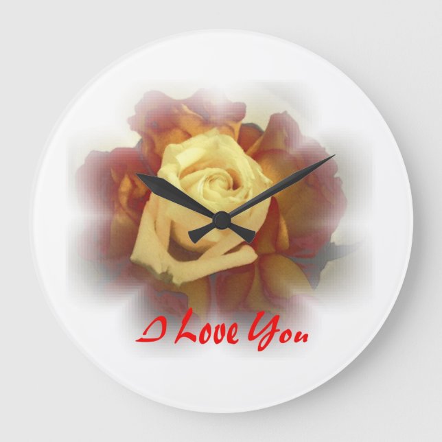I Love You Roses Large Clock (Front)