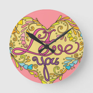 I love you round clock