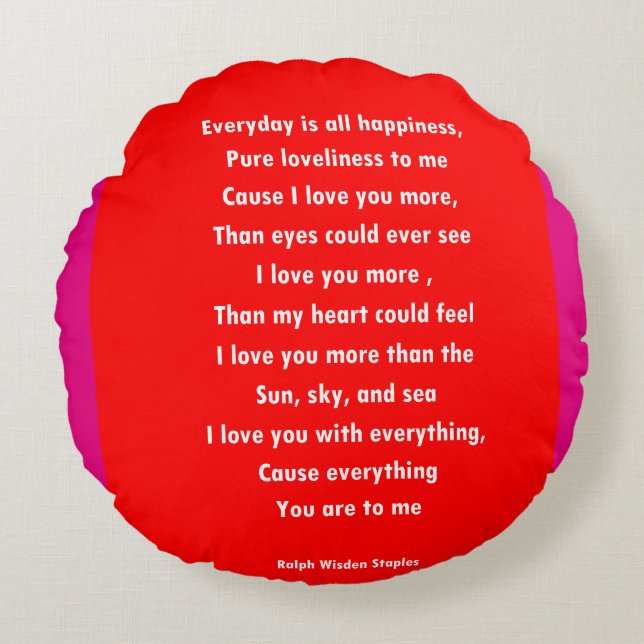 I love you round cushion (Front)