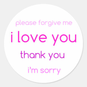 i love you round sticker