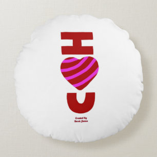 I Love You Round Throw Pillow