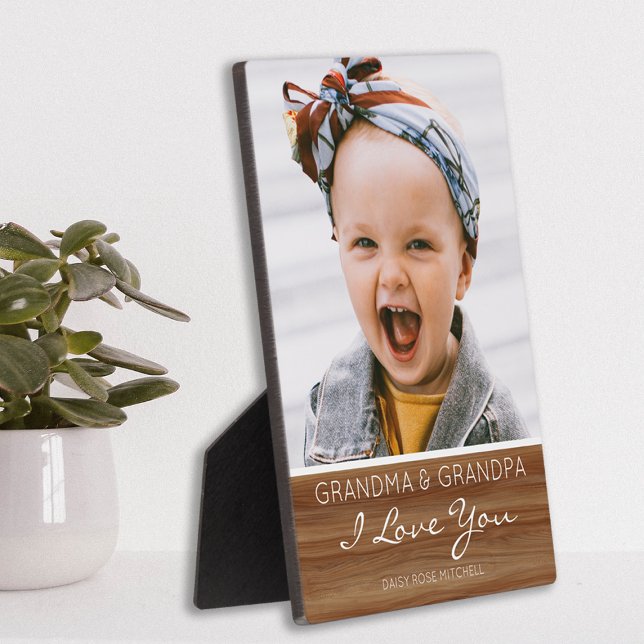 I Love You Rustic Wood Effect Photo Plaque (Creator Uploaded)