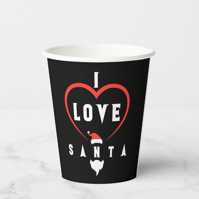 I Love You Santa Christmas Paper Cups (Front)