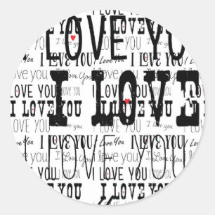 I LOVE YOU Scramble Valentine's Custom Stickers