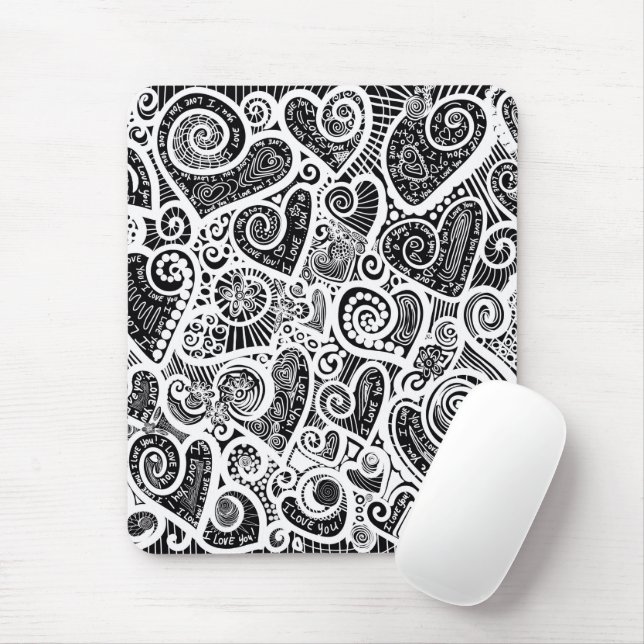 I Love You Scratch Art Mouse Mat (With Mouse)