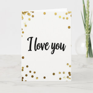 I Love You Script Gold Card