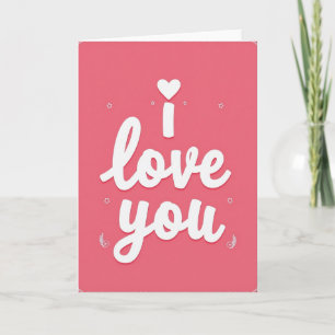 I Love You Script Heart Card