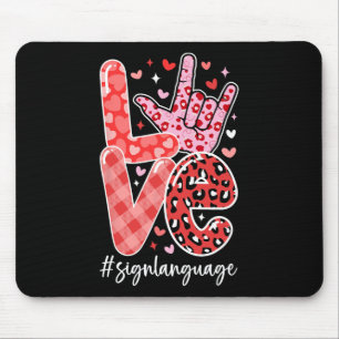 I Love You Sign Language Asl Valentine's Day Deaf Mouse Mat