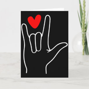 I Love You Sign Language Cute Happy Valentine’s Da Card