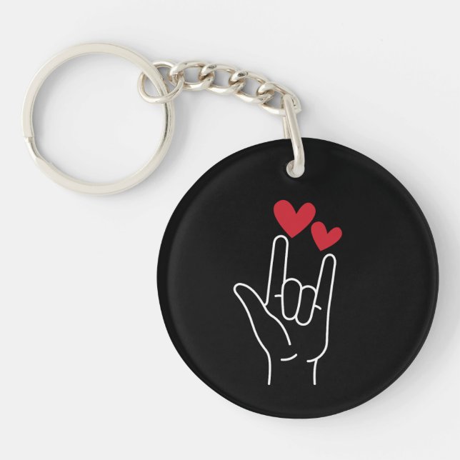 I Love You Sign Language Key Ring (Front)