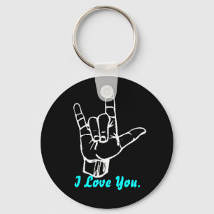 I Love You Sign Language Key Ring