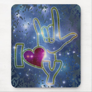 I LOVE YOU / sign language Mouse Mat