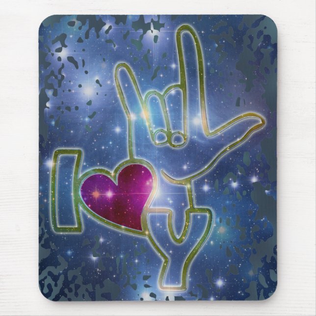 I LOVE YOU / sign language Mouse Mat (Front)
