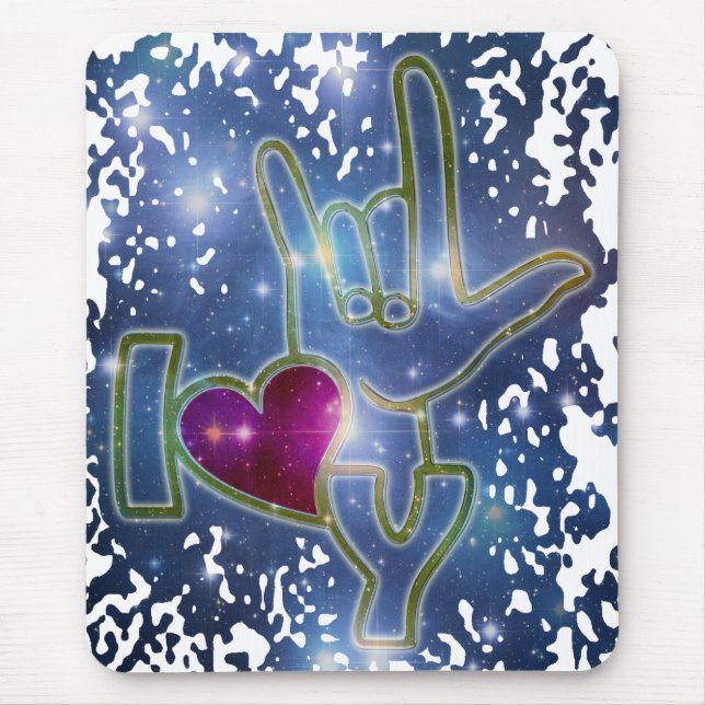 I LOVE YOU / sign language Mouse Mat (Front)