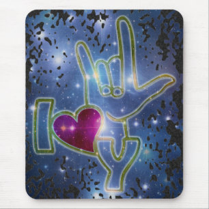 I LOVE YOU / sign language Mouse Mat