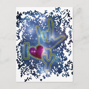 I LOVE YOU / sign language Postcard