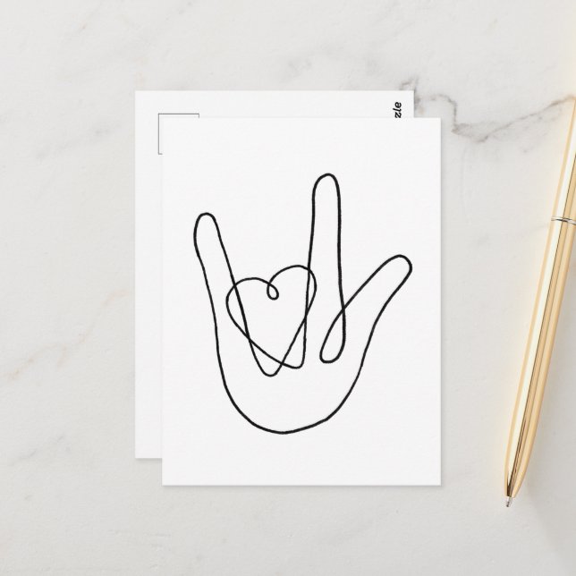 I love you Sign Postcard (Front/Back In Situ)