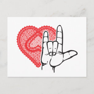 I love you sign postcard