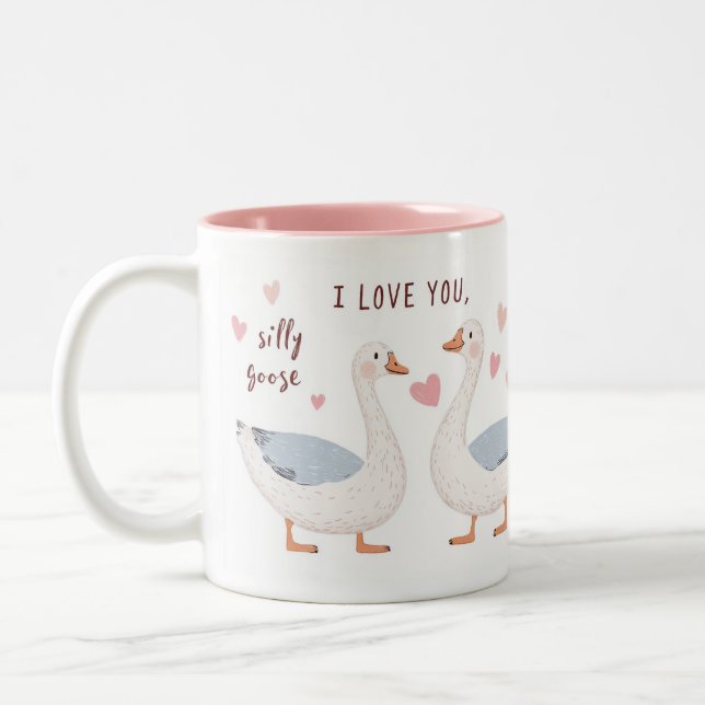 I Love You, Silly Goose - for Someone Special Two-Tone Coffee Mug (Left)