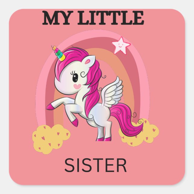 I love you sis square sticker (Front)