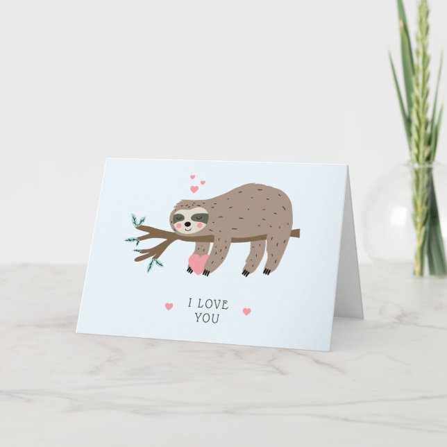 I Love You Sloth Card (Front)