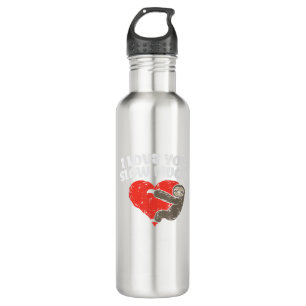 I Love You Slow Much Sloth Heart Funny Valentines  710 Ml Water Bottle