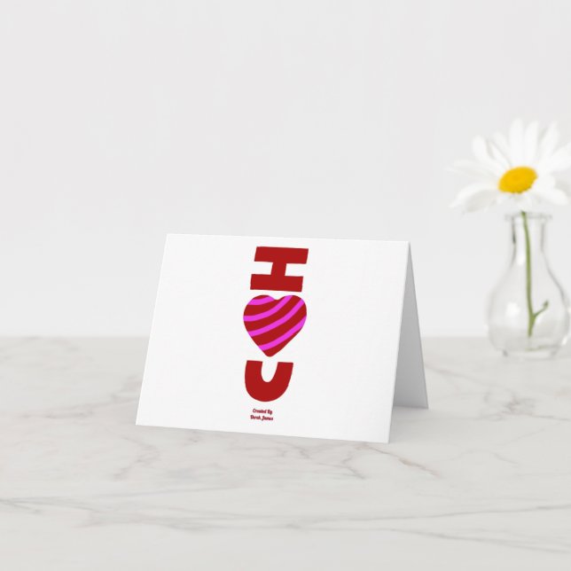 I Love You Small Horizontal Greeting Card (Small Plant)