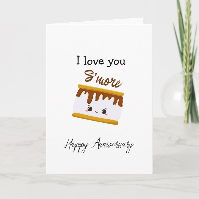 I love you S'MORE Anniversary Card (Front)