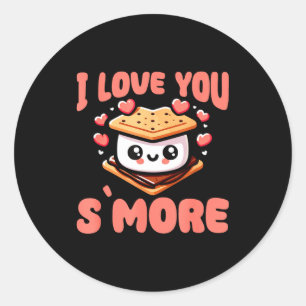 I Love You S'more Kawaii Marshmallow  Classic Round Sticker