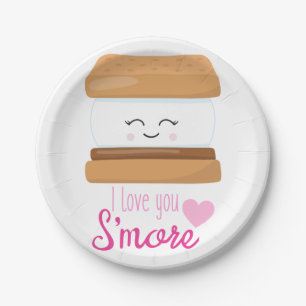 I Love You Smore Paper Plate