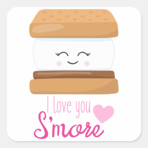 I Love You Smore Square Sticker