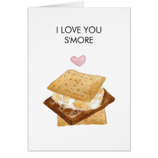 I Love You S'more Watercolor Print Greeting Card