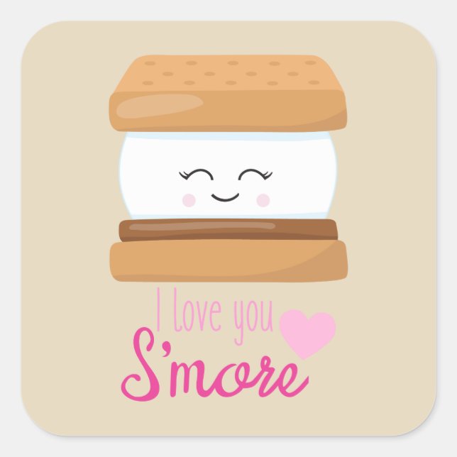 I love you Smore word art un sticker (Front)
