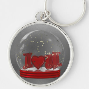 I Love You Snow Globe Key Ring
