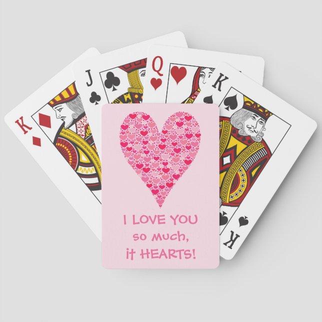 I love you so much it hearts Tiny Hearts Big Heart Playing Cards (Back)