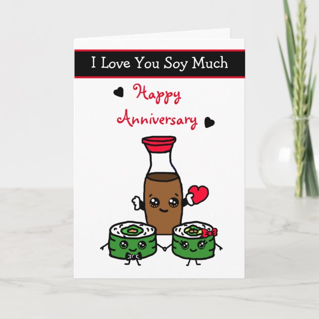 I Love You So Much Sushi Pun Card (Front)