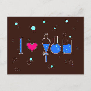 "I love you" spelled by glassware postcard