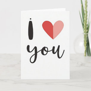 I Love You Split Heart Card