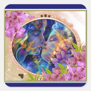 I love you square sticker