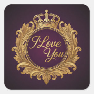 I Love You Square Sticker