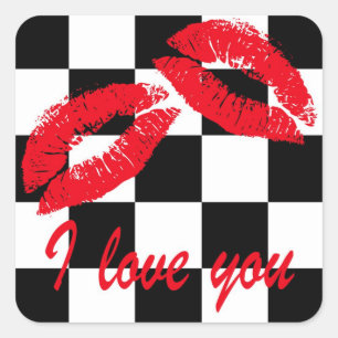 I love you square sticker