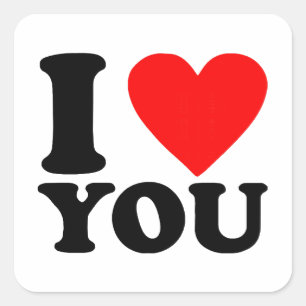 I Love You Square Sticker