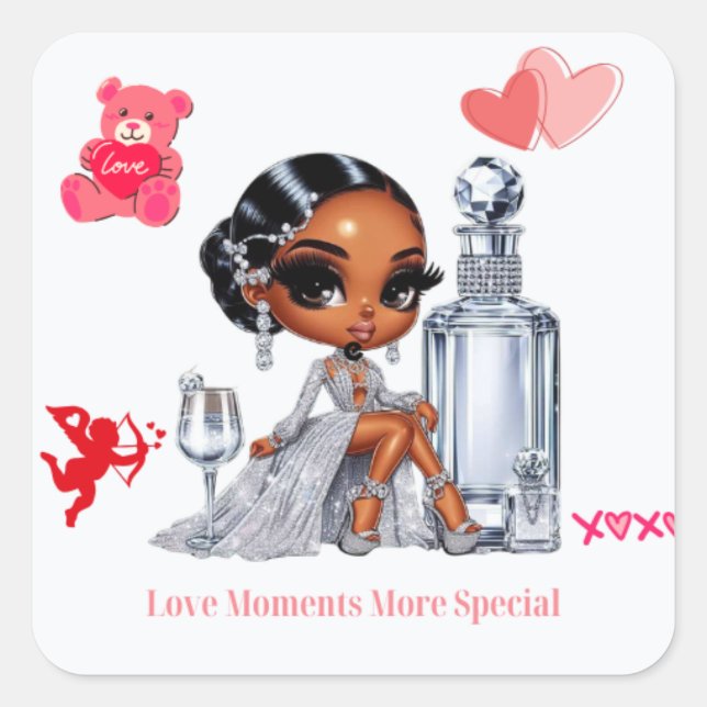 I Love You Square Sticker (Front)