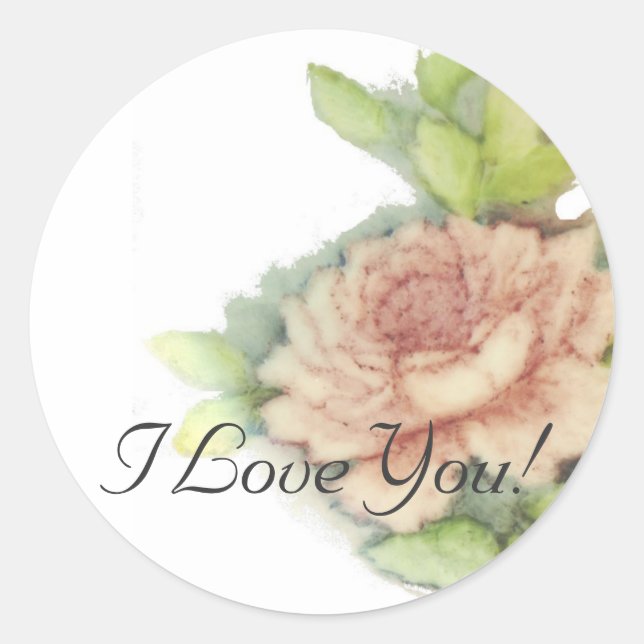I Love You Sticker-Cust. Classic Round Sticker (Front)