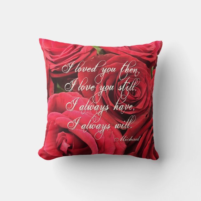 I Love You Still Red Roses Personalised Cushion (Front)